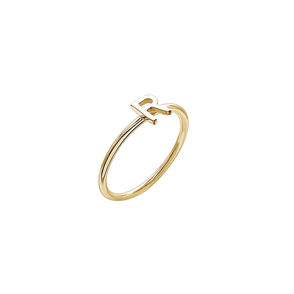 Amare Wear Initial Stackable Rings for Women - 24K Gold Plated Personalized Name Rings - Perfect for Gifts, Anniversaries, and Everyday Layered Jewelry Style