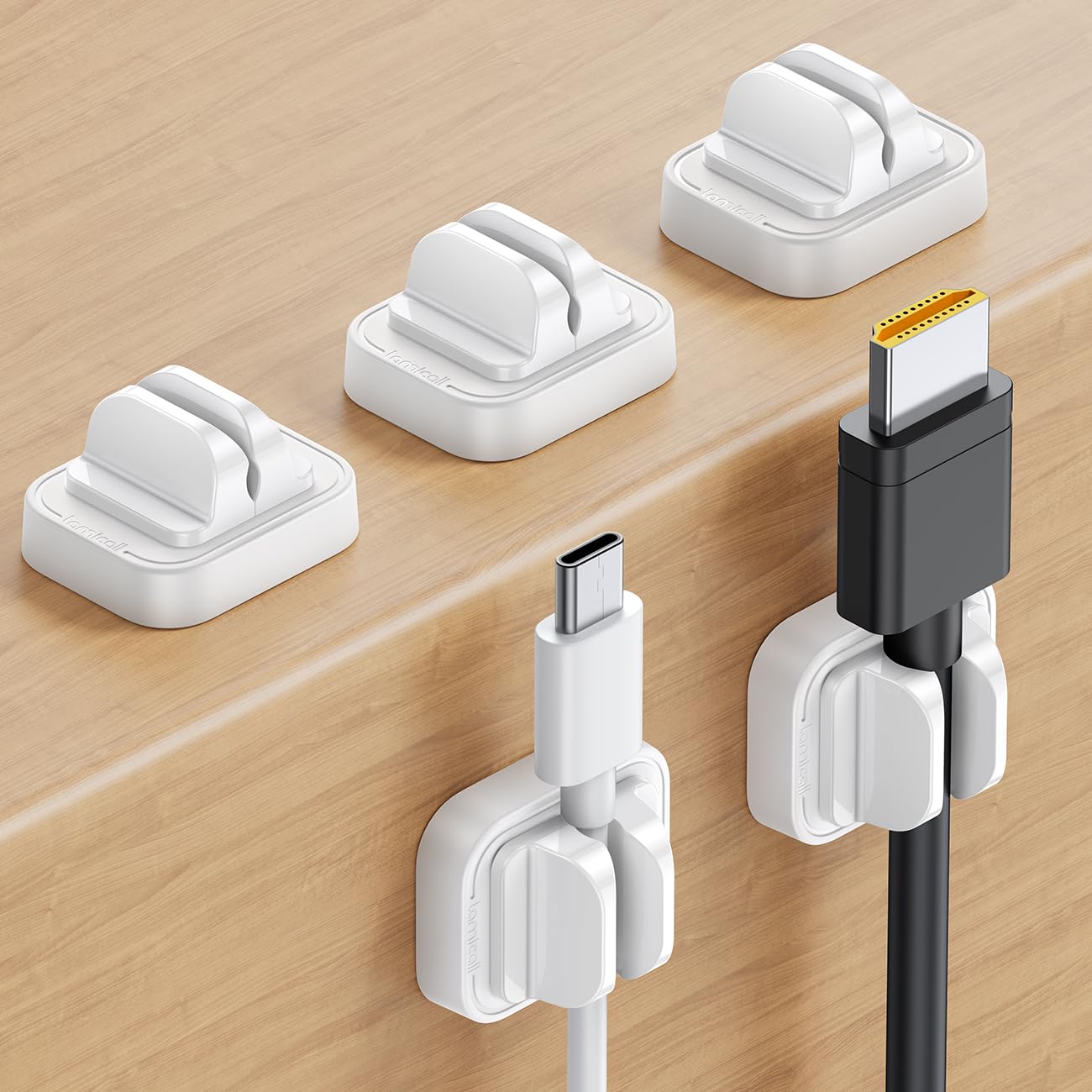 5-Pack Spring Fixed Cord Holder Clips - Adjustable Cable Management Organizer for Desk, Wall, Car & Nightstand | Phone Charger Cord Organizer | Perfect for Home, Office & Travel Use
