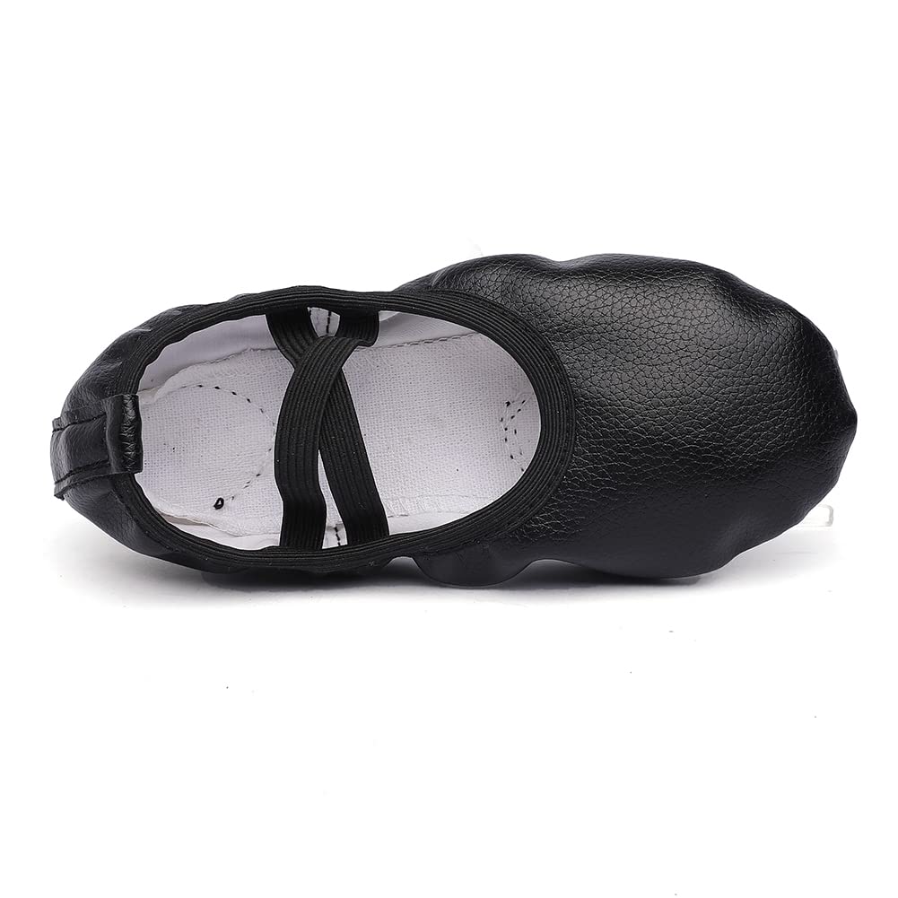 Toddler Girls Ballet Shoes - Leather Split Sole Ballerina Dance Shoes for Kids (Toddler/Little Kid/Big Kid) - Perfect for Dance Class, Recitals & Ballet Practice