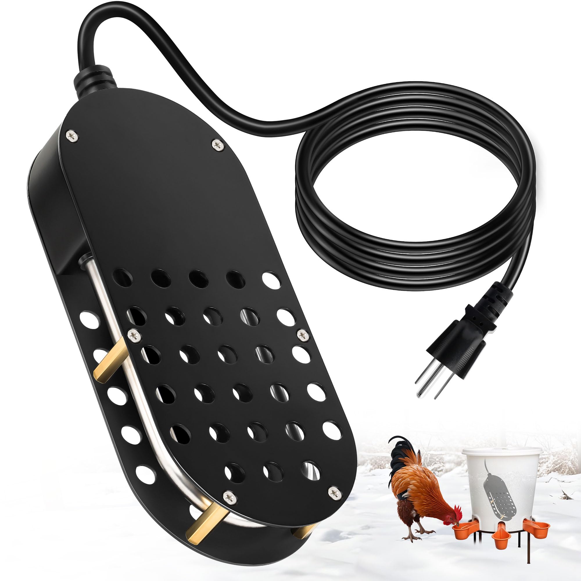 250W Poultry Water Heater - Winter Chicken Water Warmer for Coops & Farms | Keep Water from Freezing in Cold Weather