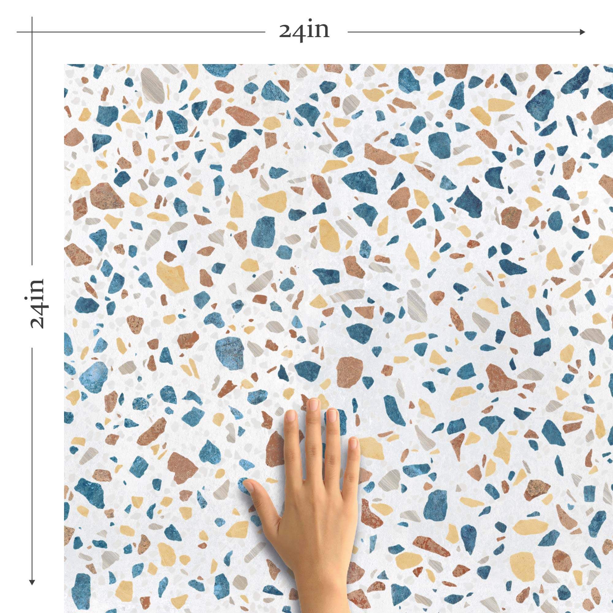 Orange Terrazzo Peel and Stick Removable Wallpaper - Self-Adhesive Vinyl Wall Covering for Kitchen, Bathroom, Bedroom, and Office Decor