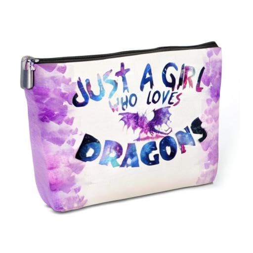 Funny Dragon Cosmetic Bag - Cute Makeup Pouch for Women & Girls - Perfect Gift for Dragon Lovers, Bestie, Sister & Coworkers - Great for Birthday, Christmas & Friendship Day - Ideal for Travel, Gym & Daily Makeup Storage