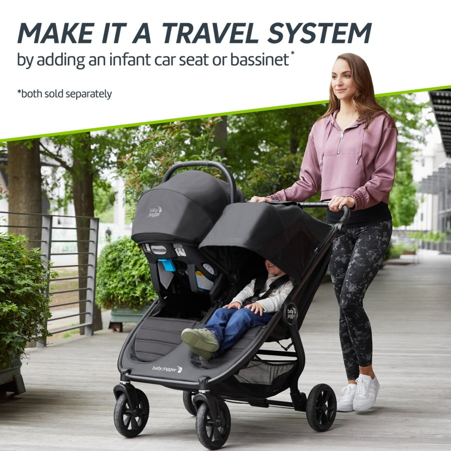 Baby Jogger City Mini GT2 Double Stroller - Lightweight All-Terrain Stroller for Twins with Adjustable Canopy & Reclining Seats | Perfect for Jogging, Shopping & Travel with Two Kids