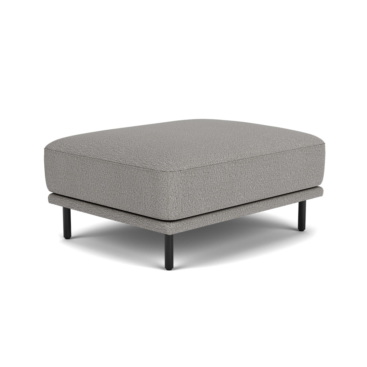 Harvey Boucle Ottoman Stool - Modern Round Footrest Pouf with Soft Chenille Fabric, Perfect for Living Room, Bedroom, or Nursery Decor