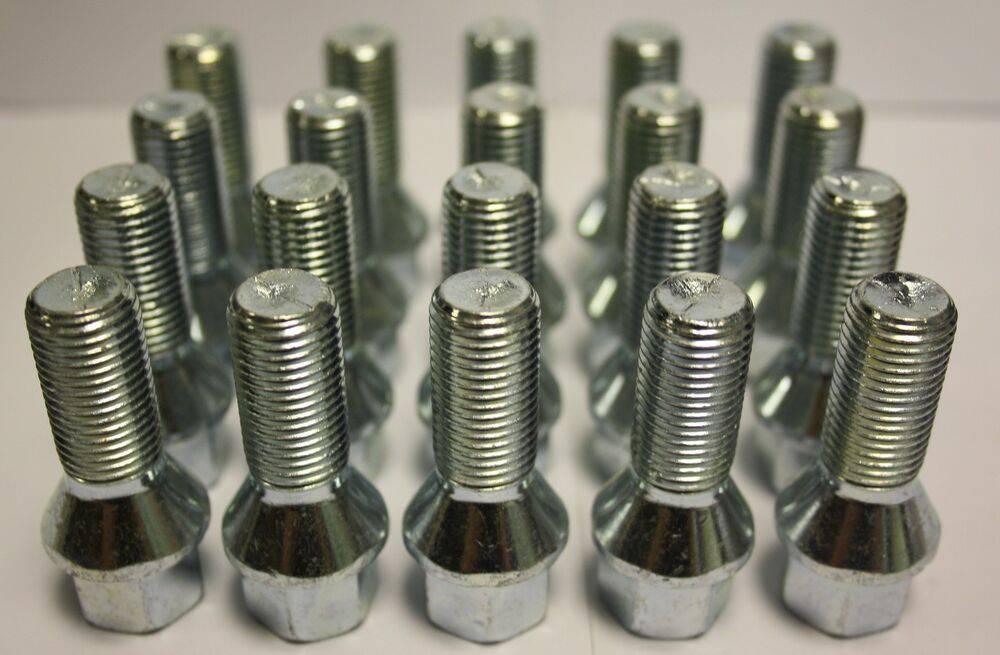 Bolt 14x1.5 Acorn Lug Nuts Chrome Plated Heat Treated Conical Seat (14mmx1.5 Thread) 17mm Hex Head - Pack of 20 (28mm Shank Length) for Car Wheels, Trucks & Automotive Applications
