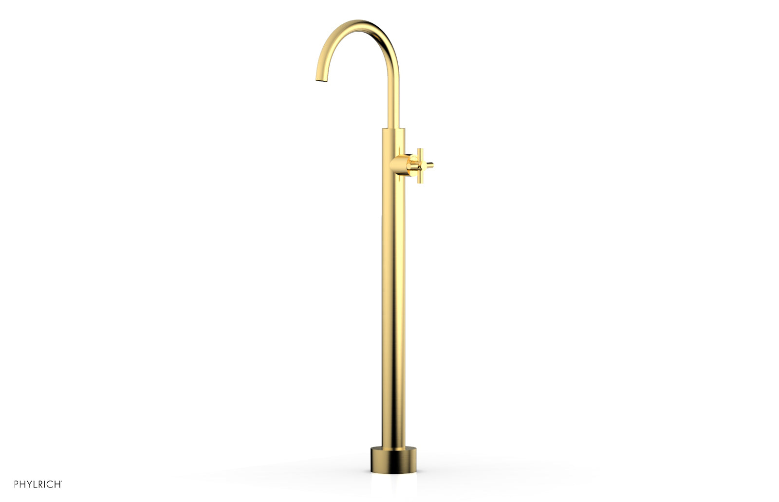 BASIC Tall Floor Mount Tub Filler with Cross Handle - D131 44 02 - Perfect for Modern Bathroom Renovations and Spa-Like Showers
