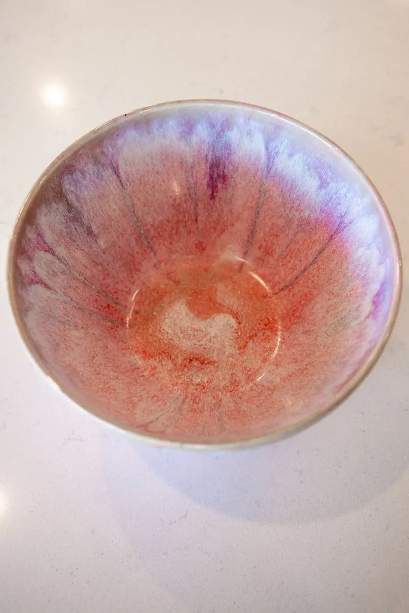 Large Decorative Bowl for Home Decor - Pink, White, Purple & Blue Ceramic Fruit Serving Bowl | Perfect for Centerpieces, Tabletop Displays, and Gift Giving