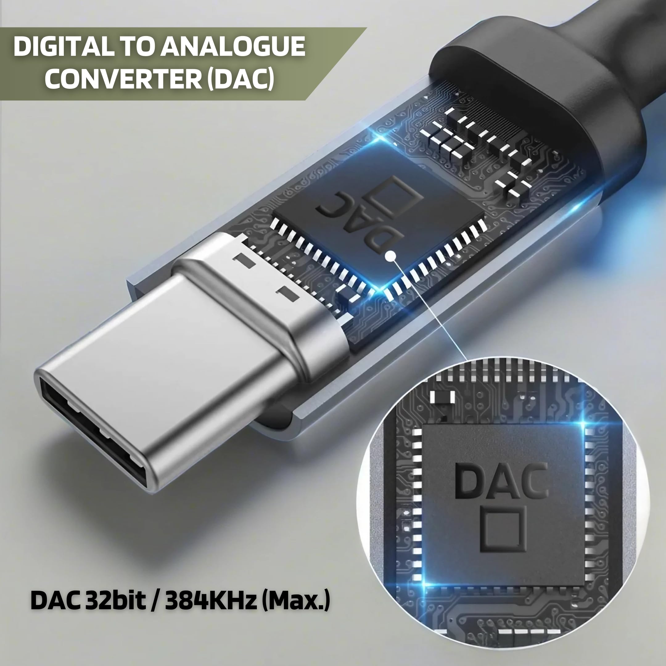 TEKRAT USB C to 3.5mm Headphone Jack Adapter, Digital Audio AUX to USB Type C Cable for iPhone 16/Samsung S24/Google Pixel 8/Huawei P60/OnePlus 12/MacBook - Perfect for Music, Gaming & Video Calls