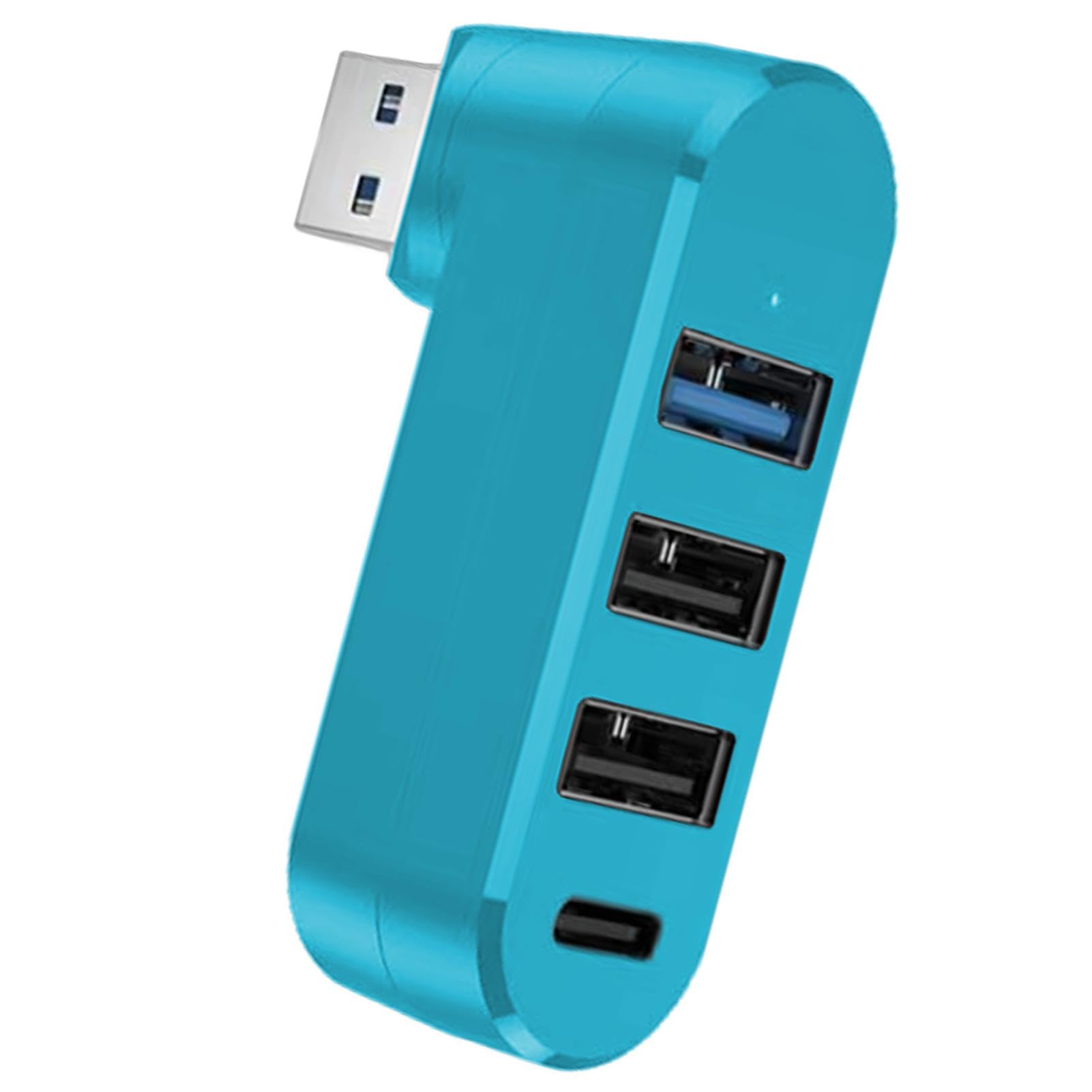 4-Port USB 3.0 Hub Rotatable Adapter - High Speed Data Transfer USB Splitter Expander for Laptop, PC, MacBook, Car - Perfect for Office, Home & Travel Charging Stations