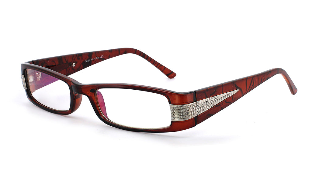Premium Low Profile Rectangle Reading Glasses JV535 - Brown Tortoise Frame for Women & Men - Perfect for Reading, Computer Work & Office Use
