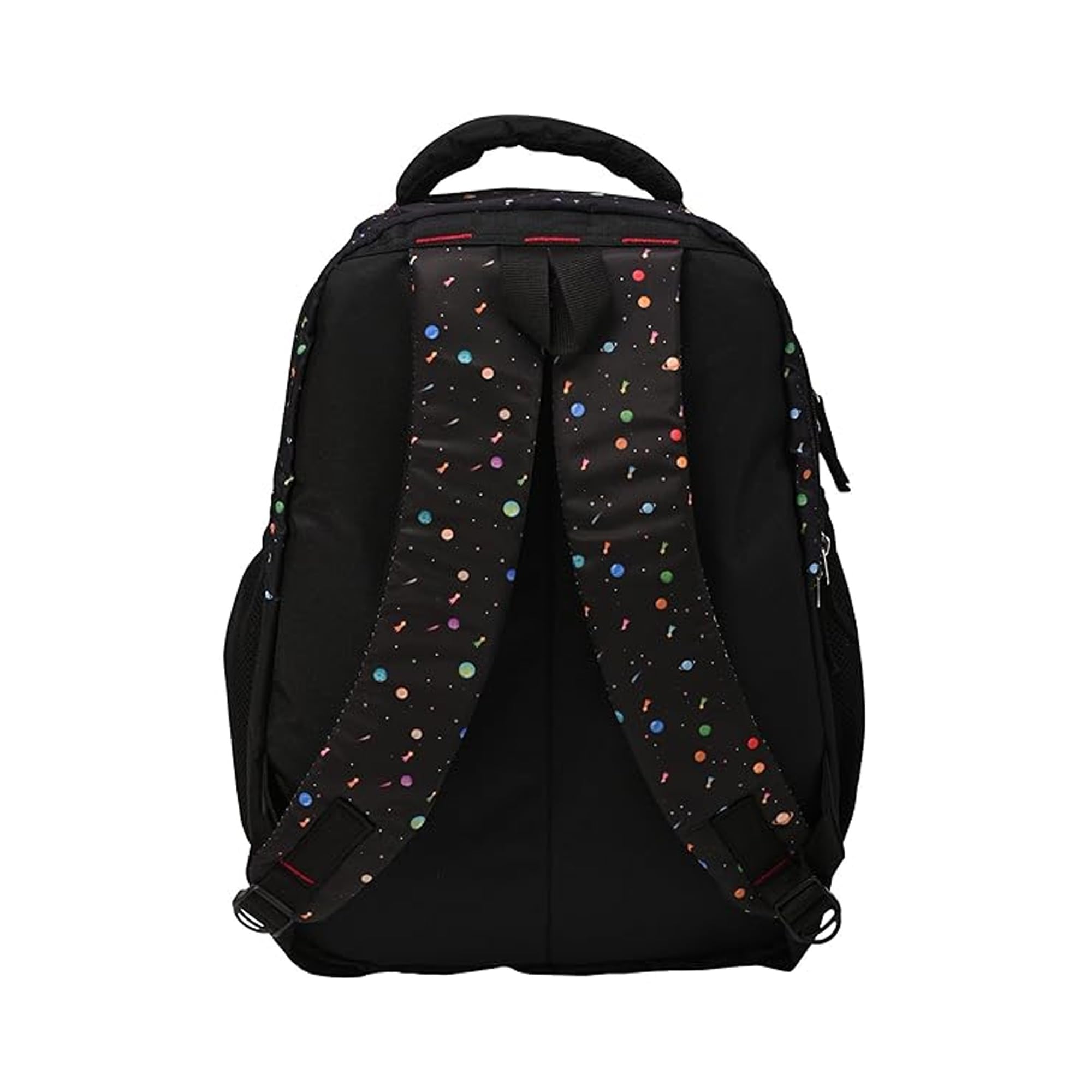 Kuber Industries Space Themed School Backpack - 4 Compartment Water Resistant Bookbag for College & High School | Durable Daypack for Boys & Teens | Perfect for School, Travel & Outdoor Adventures | Black