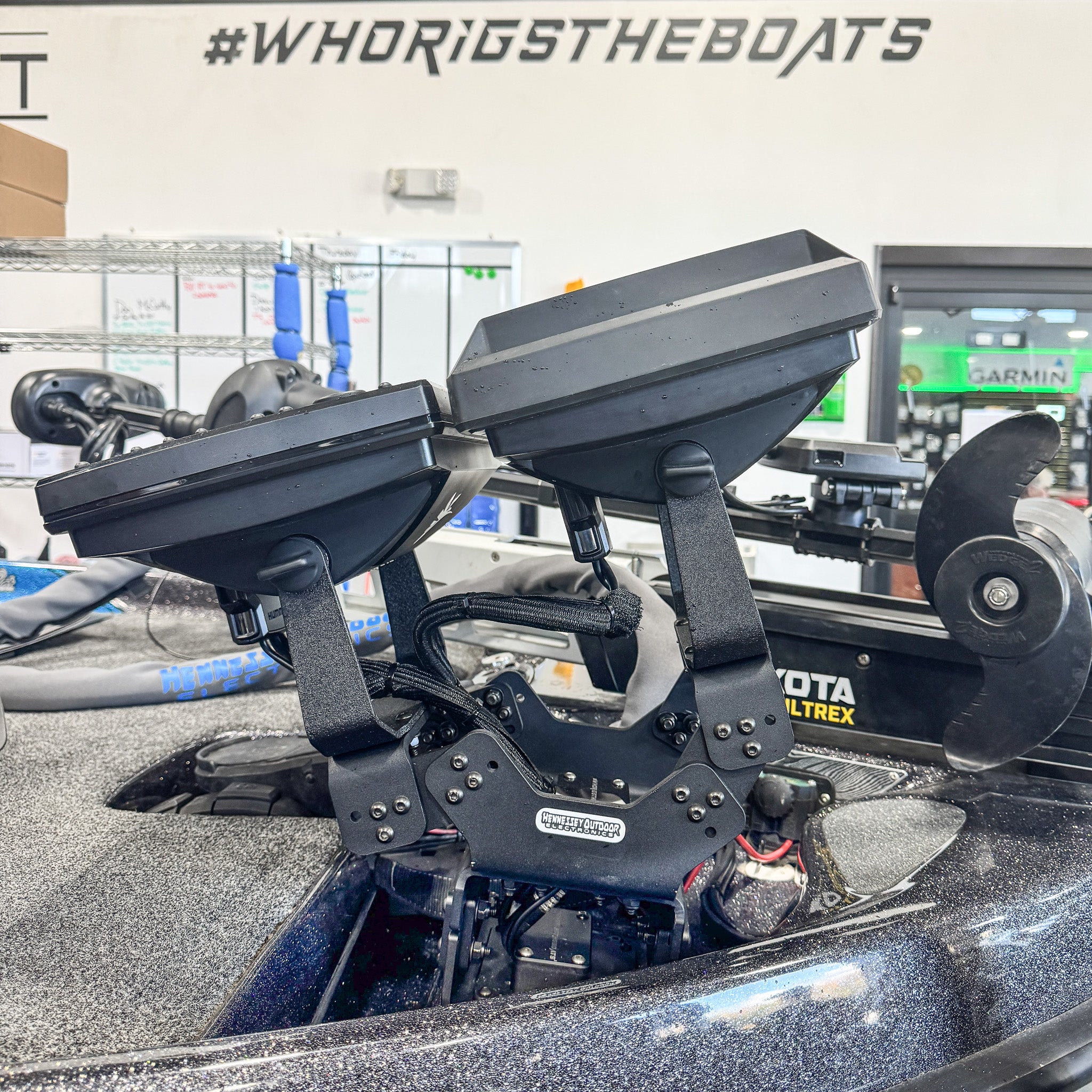 H.O.E Dual Bow Mount System for BassCat Eyra - Heavy Duty Boat Accessory for Fishing & Marine Use