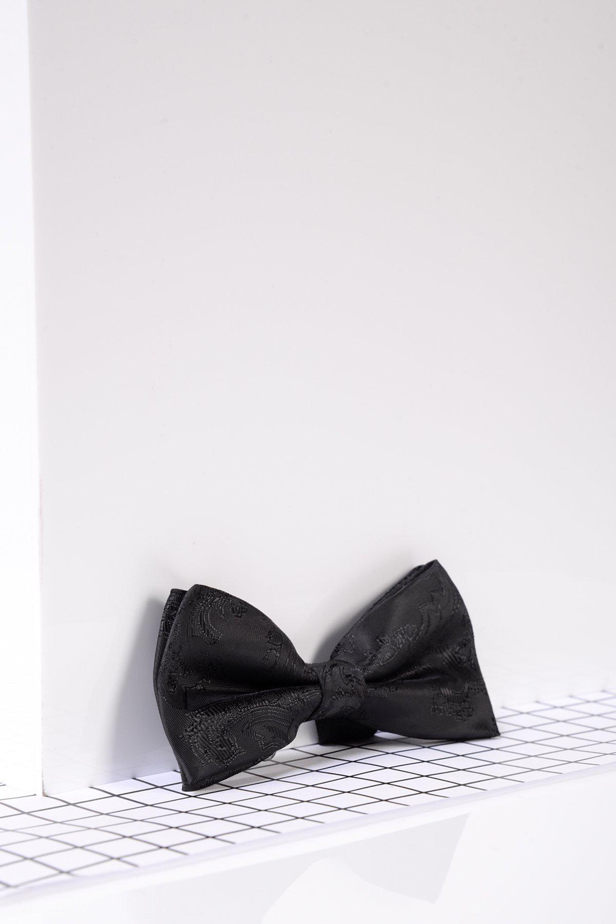 Stylish Black Paisley Print Bow Tie for Kids - Perfect for Weddings, Parties & Formal Events