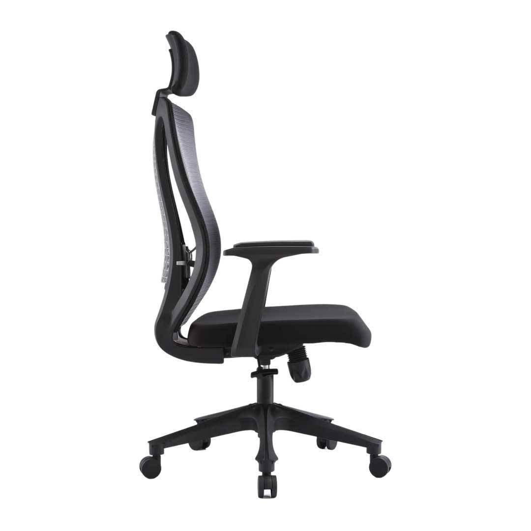 Hayes Black Mesh Office Chair - Ergonomic Adjustable Swivel Chair for Home & Office Use - Comfortable Breathable Mesh Back Support for Long Hours Sitting