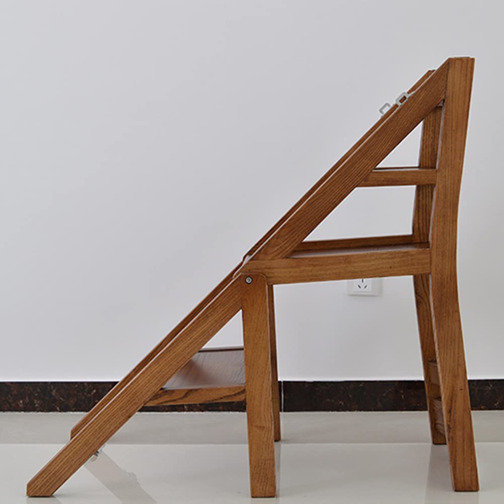 AYVADA Foldable Wooden Step Stool Ladder - Multipurpose Storage Shelf for Books, Plants & Home Decor - Max Load 150kg - Perfect for Small Spaces, Libraries & Home Organization
