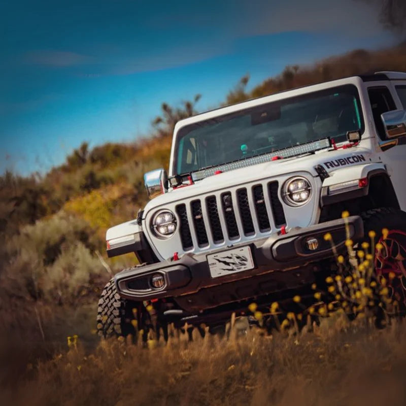 Alpharex Multicolor Flow Series Alphablack Nova LED Headlights for Jeep Wrangler JL & Gladiator JT (2018-2025) - Upgrade Your Off-Road Lighting for Night Adventures