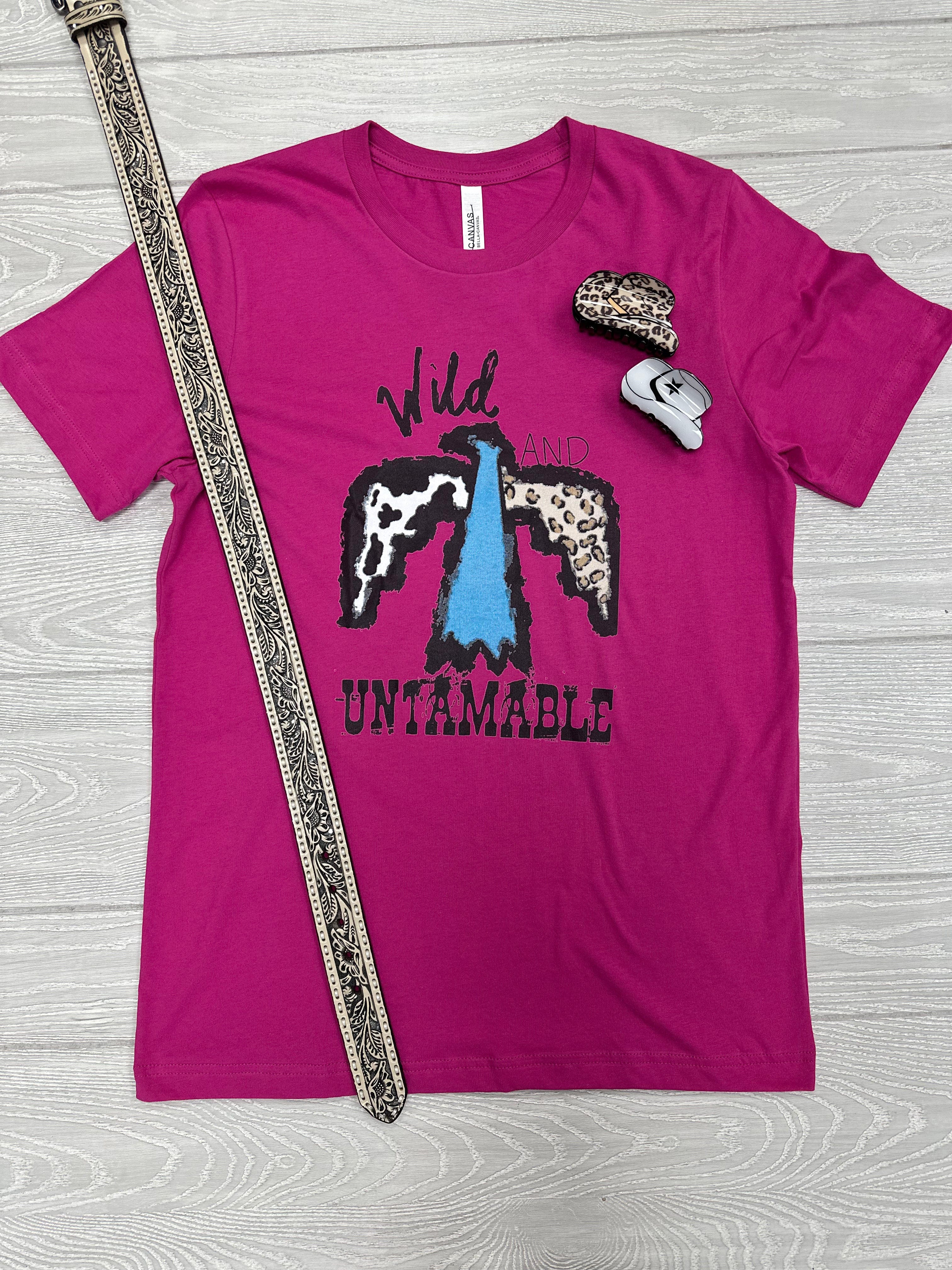 Women's Fuchsia Short Sleeve Bird Print T-Shirt - Casual Summer Outfit for Daily Wear & Outdoor Activities