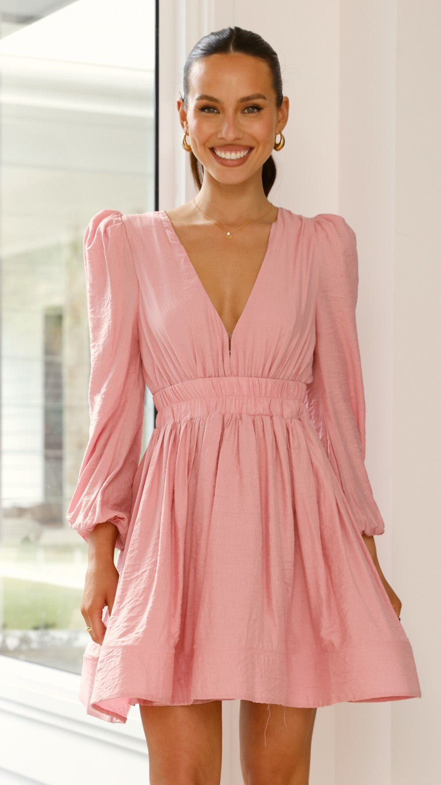 Charlotte Mini Dress in Soft Pink - Elegant & Comfortable Summer Outfit for Women | Perfect for Parties, Dates & Casual Wear