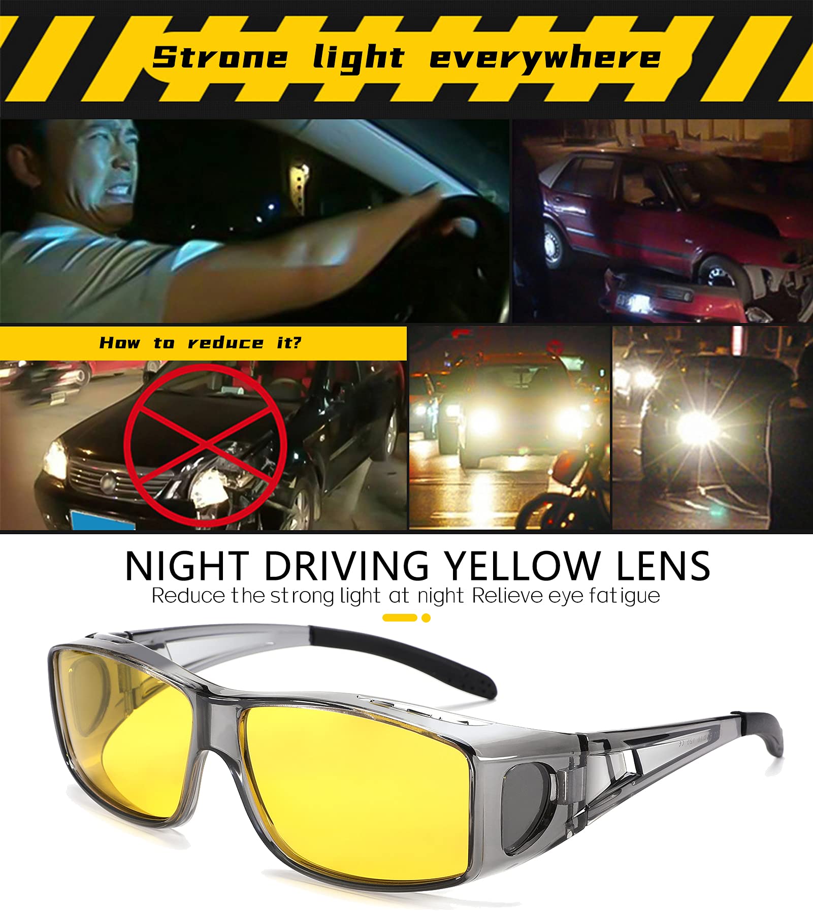 NULOOQ Polarized Sunglasses for Over Glasses - UV Protection Wrap Around Sunglasses for Men & Women - Perfect for Driving, Outdoor Sports & Daily Wear