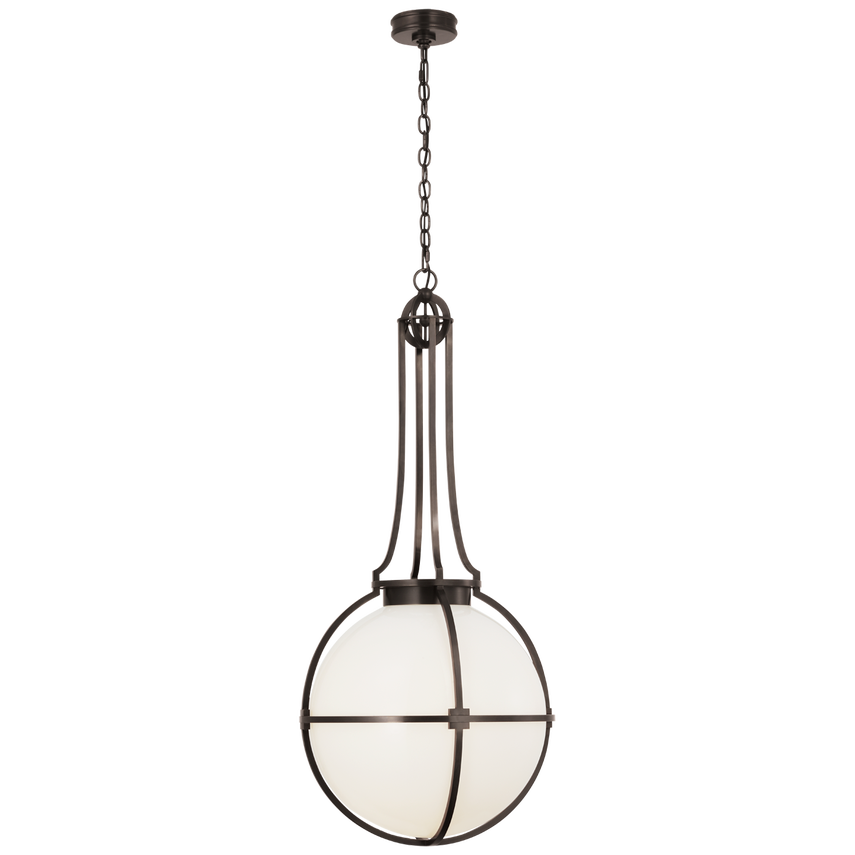 Archer Large Captured Globe Pendant in Bronze - Elegant Home Decor for Living Room, Bedroom, or Office