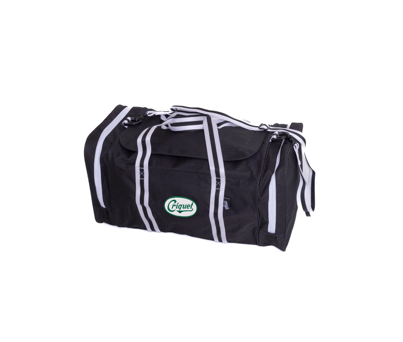 Criquet x Jones Letterman Duffle Bag with Patch - Black | Stylish Travel & Gym Bag for Men & Women