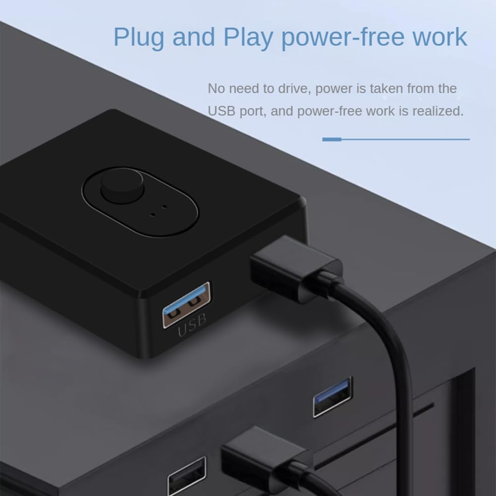 TDKFDWSDOA USB 3.0 KVM Switch - 4 Port USB Splitter Hub for Sharing Keyboard, Mouse, Printer & Peripherals Between 2 Computers - Compatible with Laptop, PC, Mac - Durable ABS Plastic Housing (Perfect for Home Office, Gaming Setup & Multi-Device Workspaces)