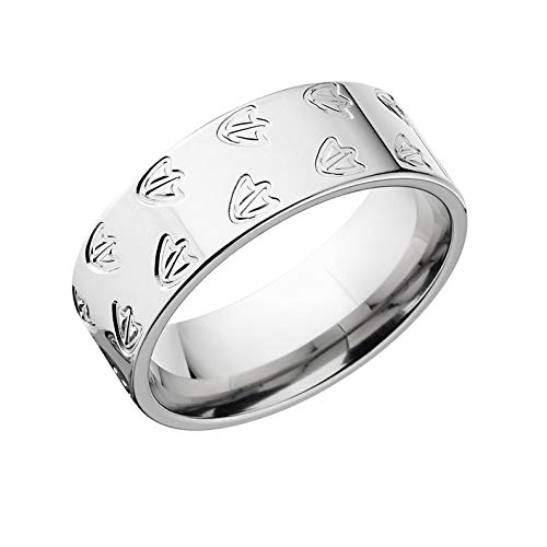 Duck Track Cobalt Ring for Men & Women - Animal Paw Print Wedding Band - Perfect for Nature Lovers, Outdoor Enthusiasts & Unique Couple Rings