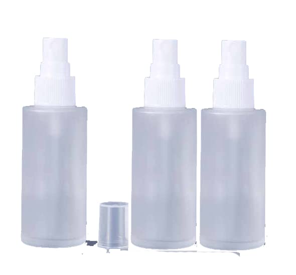 Vedini 3-Pack 50ml Frosted Glass Refillable Perfume Spray Bottles - Fine Mist Reusable Travel Size with DIY Sticker Set | Perfect for Fragrance, Essential Oils, Skincare & DIY Beauty Products