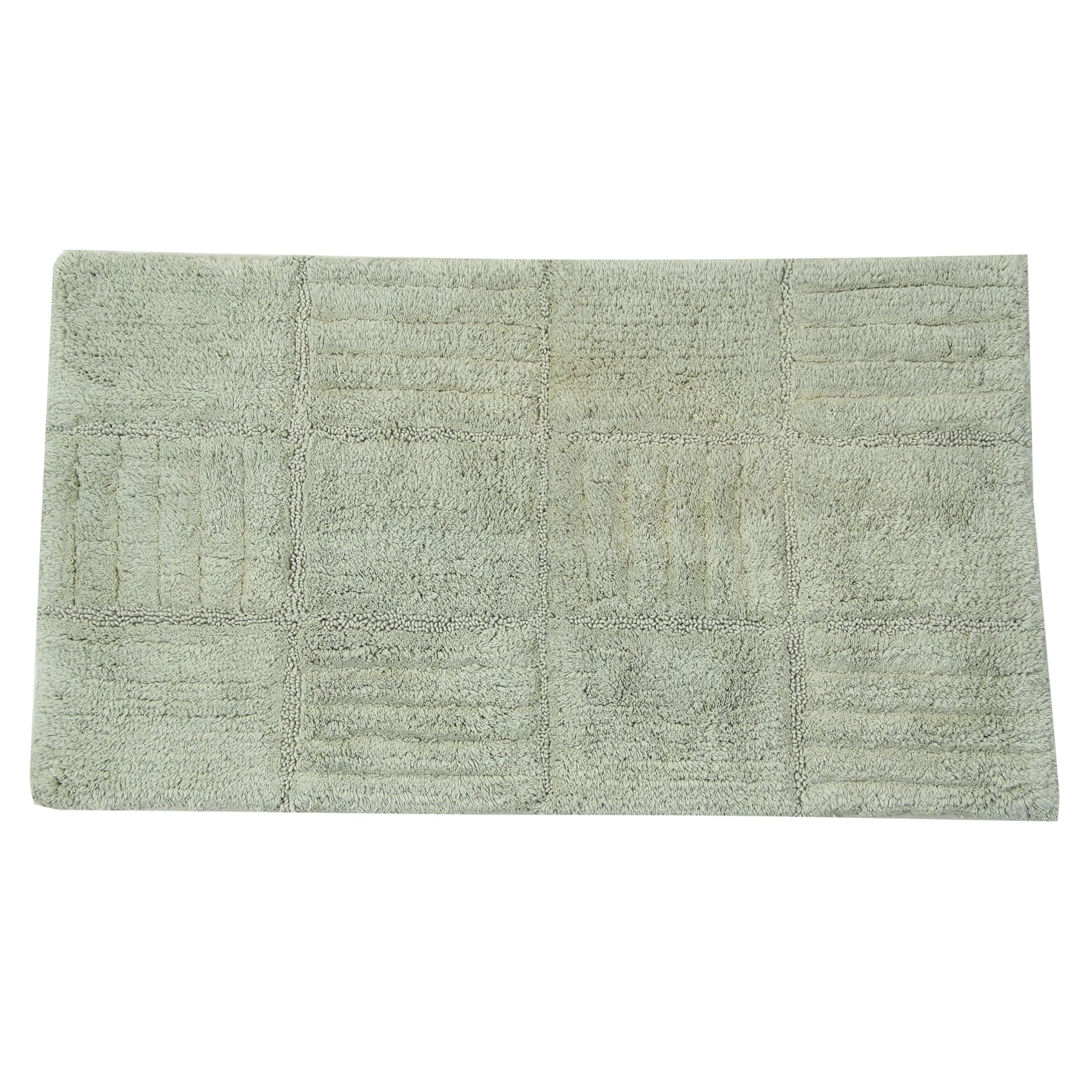 Non-Slip Aqua Bath Rug with Chakkar Board Design - Soft Absorbent Microfiber Bathroom Mat for Shower, Tub, and Vanity Areas