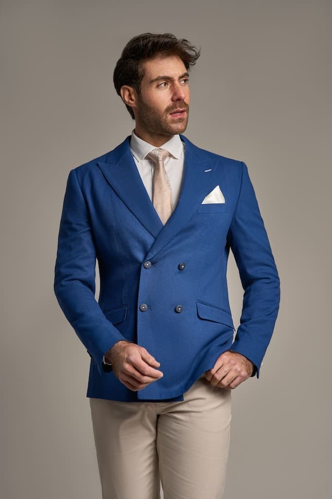 Cavani Romeo Men's Double Breasted Electric Blazer - Stylish Formal Jacket for Business, Office & Evening Events