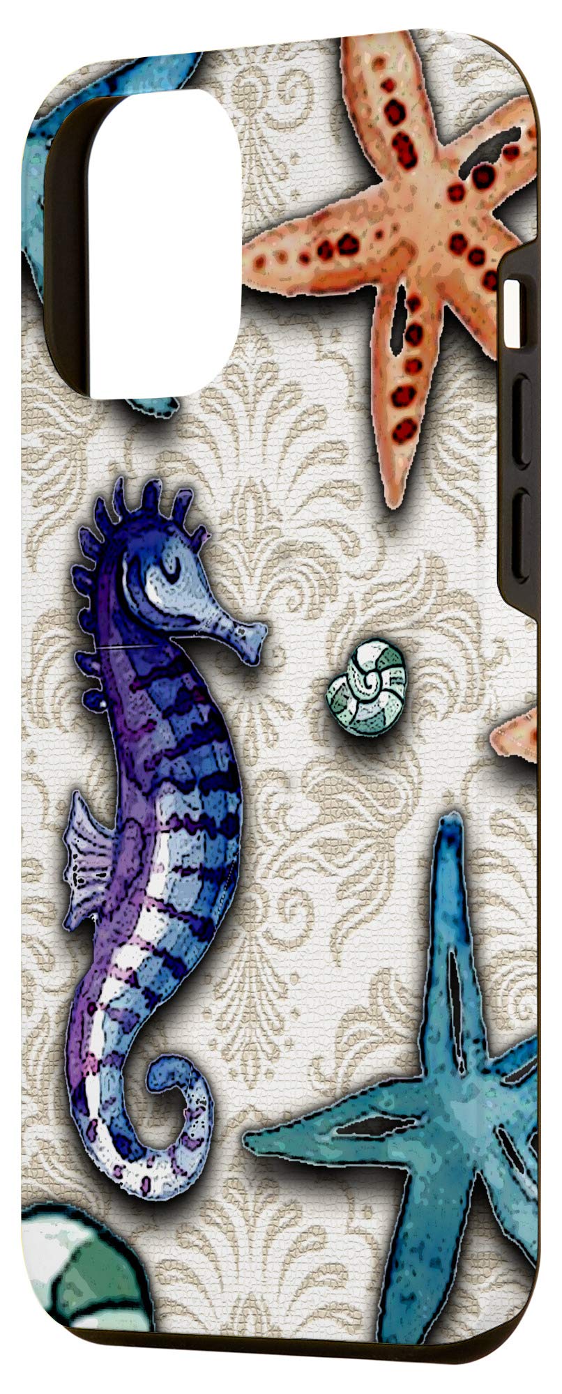 iPhone 12 Pro Max Case - Nautical Seahorse & Starfish Design, Ocean Theme Protective Cover for Apple iPhone 12 Pro Max | Perfect for Beach Lovers, Marine Enthusiasts & Summer Vacation