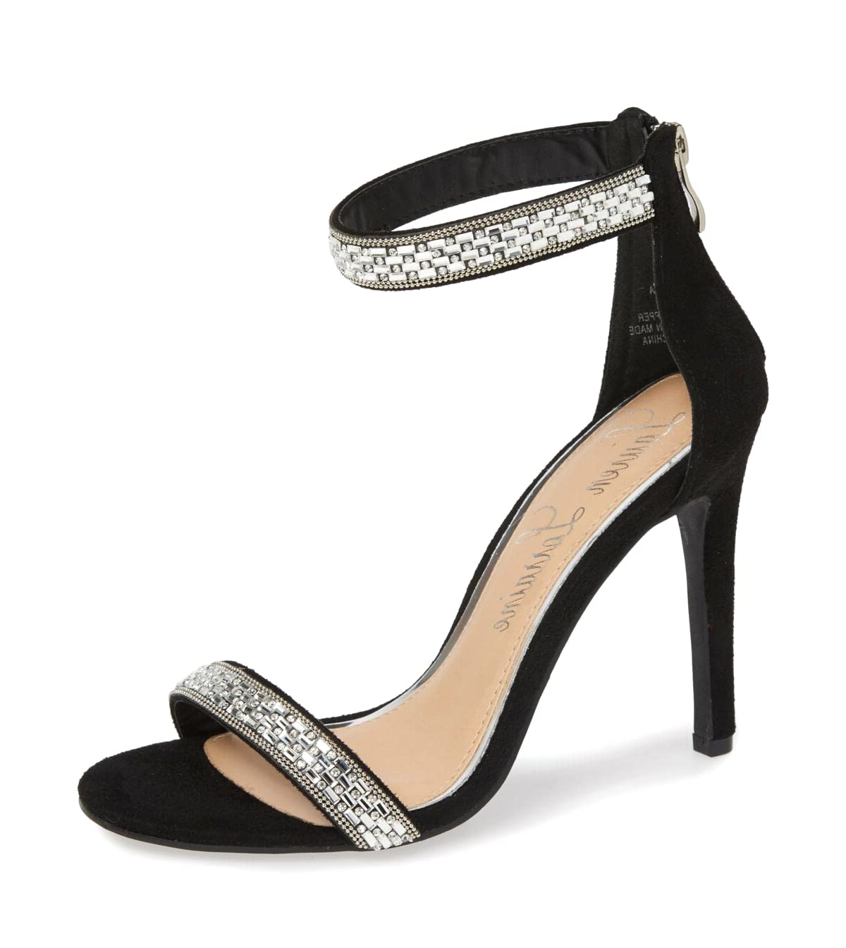 Nesha Rhinestone Two-Piece Ankle Strap Prom Stiletto Sandals for Women - Elegant Evening Party Wedding High Heel Shoes for Prom, Homecoming, and Special Occasions
