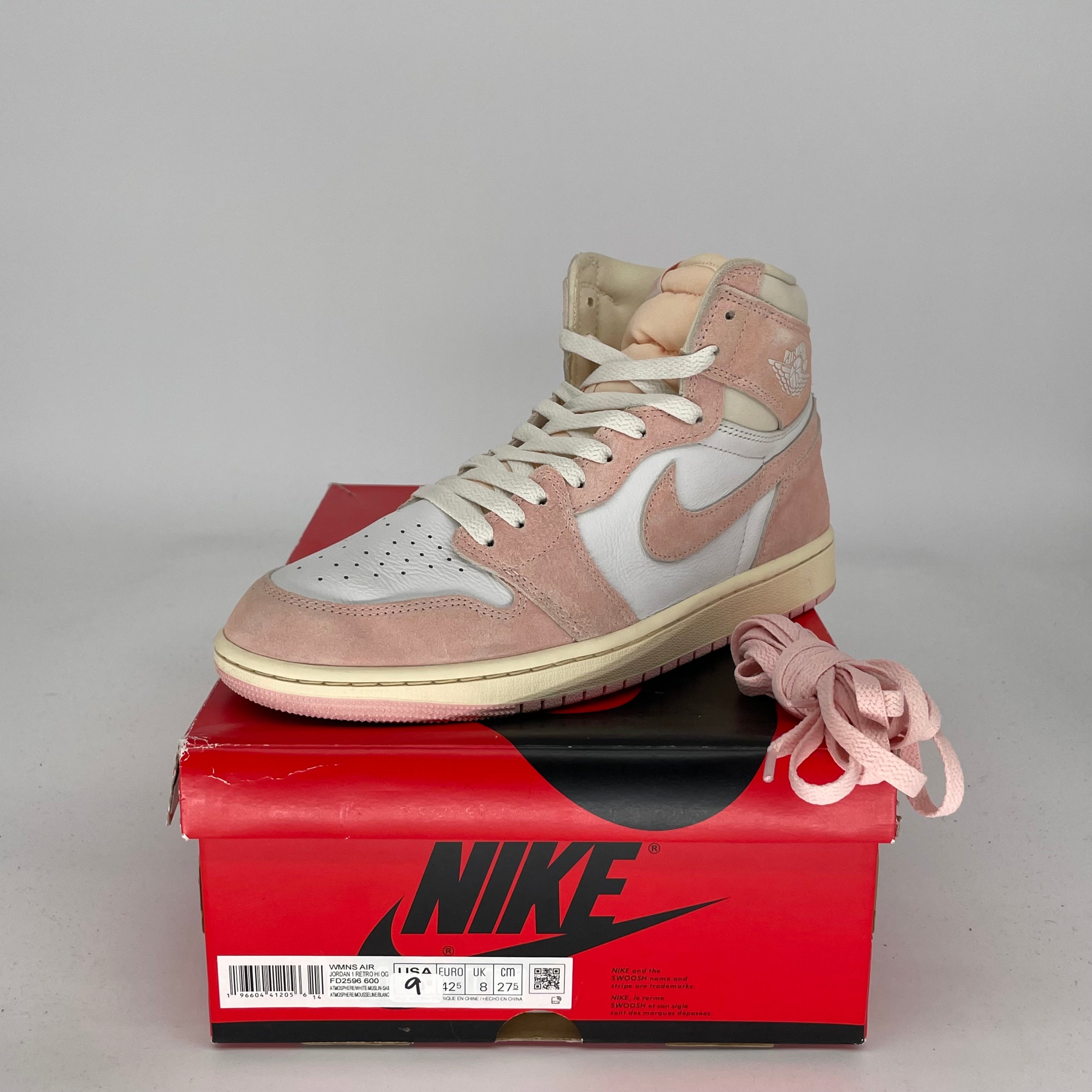 AIR JORDAN 1 Retro High OG Washed Pink Women's Shoes Size 9/10.5W - Style FD2596-600 | Basketball Sneakers for Women, Streetwear Fashion & Casual Wear