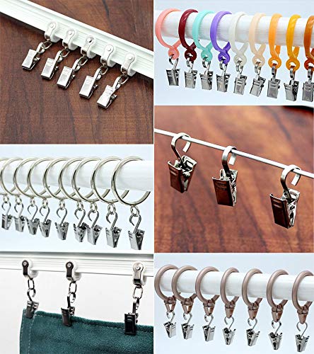 Goiio 60 Pack Stainless Steel Curtain Clips with Hooks - Heavy Duty Curtain Rings for Home Decor, Photo Display, DIY Crafts & Art Projects | Perfect for Bedroom, Living Room & Office Window Treatments