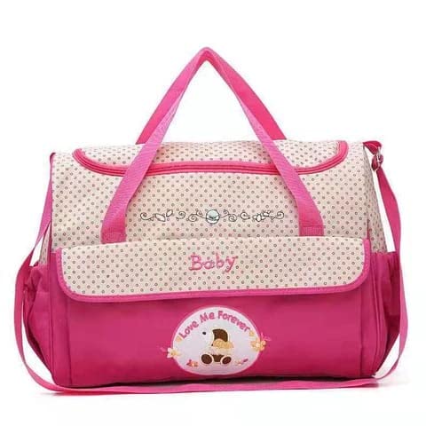 small pink diaper bag