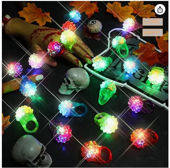 Charniol 300 Pack LED Light Up Rings - Glow in the Dark Party Favors, Flashing Finger Toys in 6 Colors - Soft Jelly Rubber for Kids & Adults - Perfect for Concerts, Raves, Birthday Parties & Night Events