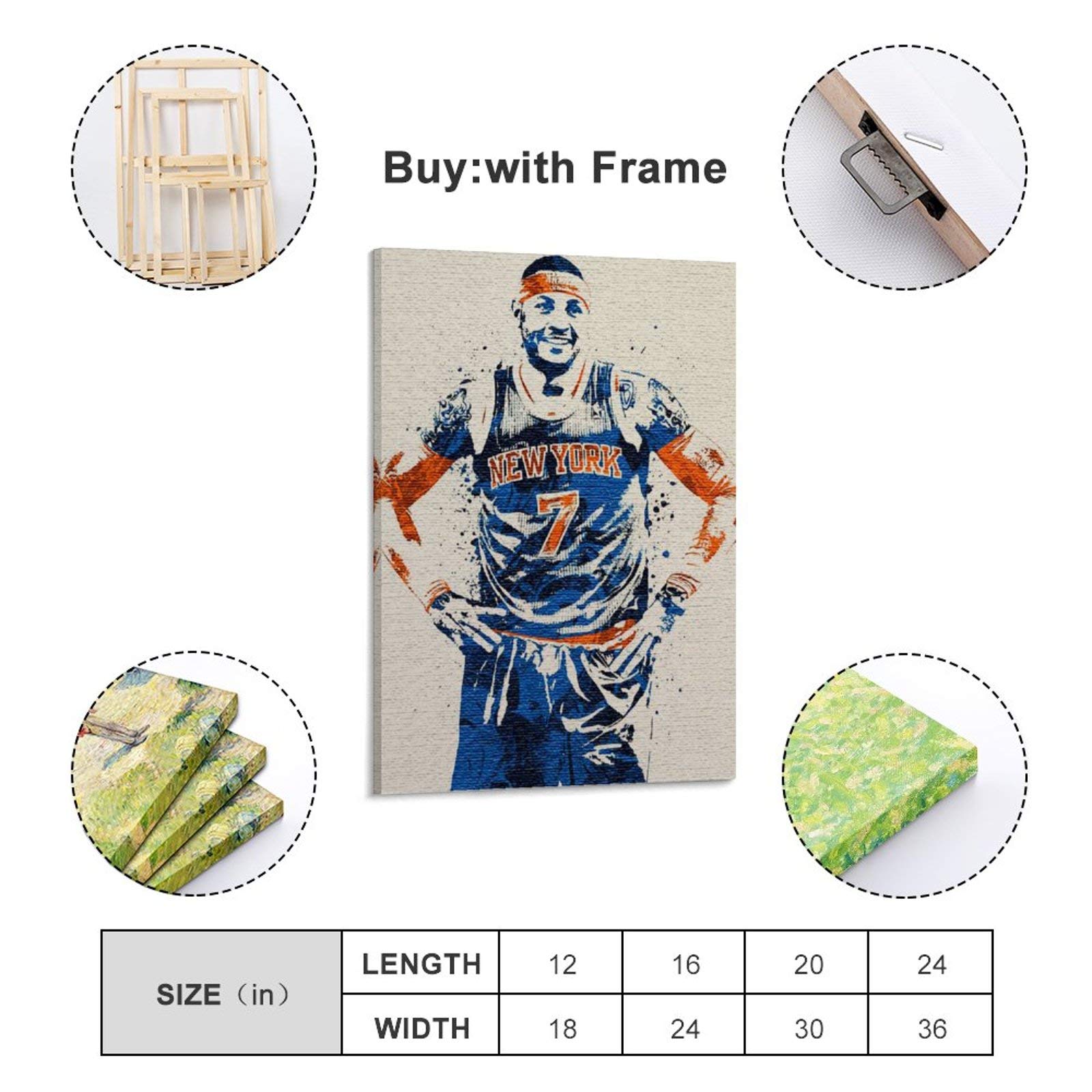 Carmelo Anthony Basketball Poster - 12x18inch (30x45cm) NBA Wall Art, Sports Decor for Fans, Perfect Gift for Basketball Lovers - Ideal for Living Room, Bedroom, Game Room & Man Cave Decor