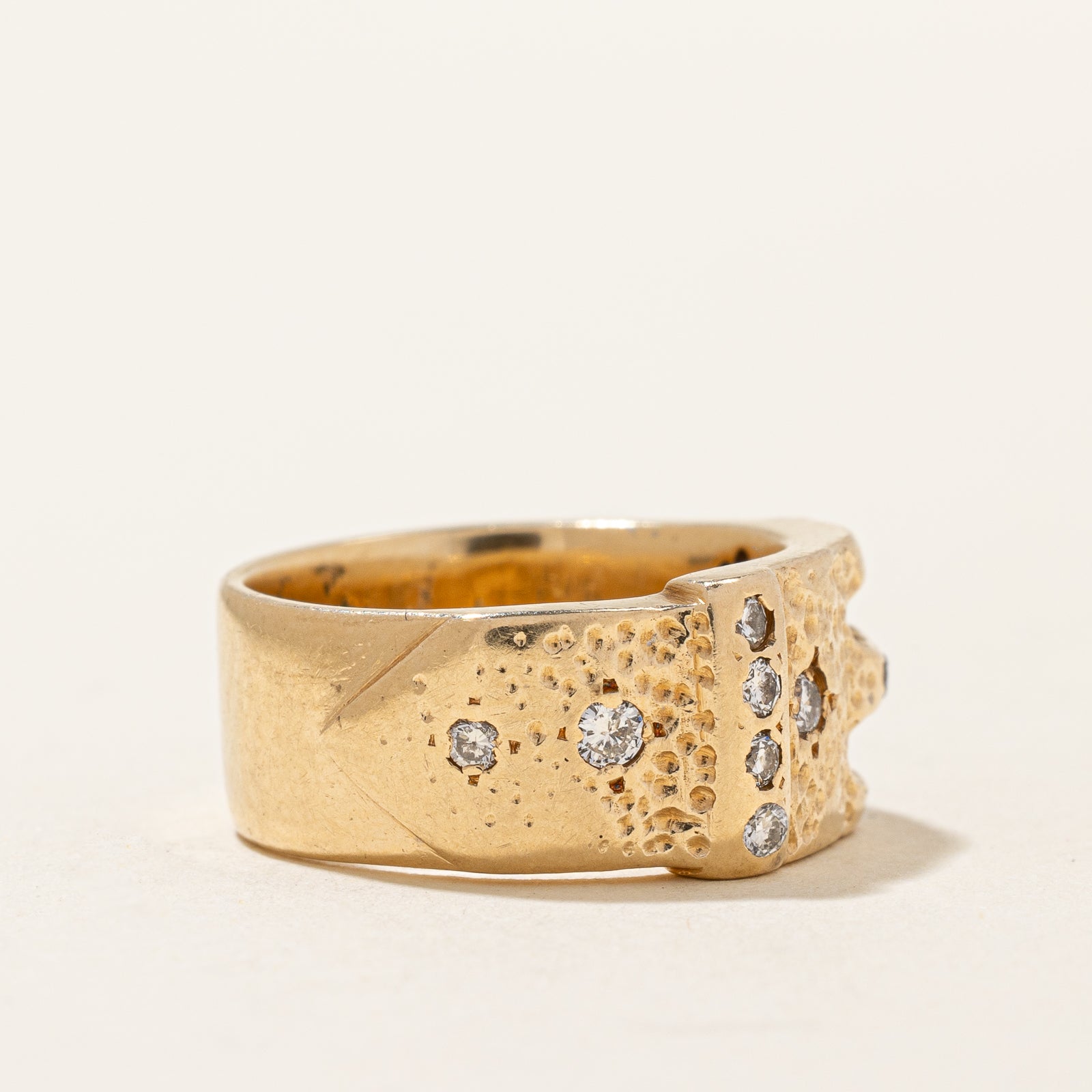 0.30ctw Diamond Buckle Ring for Women - Size 4.5 - Elegant Wedding Band, Anniversary Gift, Promise Ring - Perfect for Engagement, Valentine's Day & Special Occasions