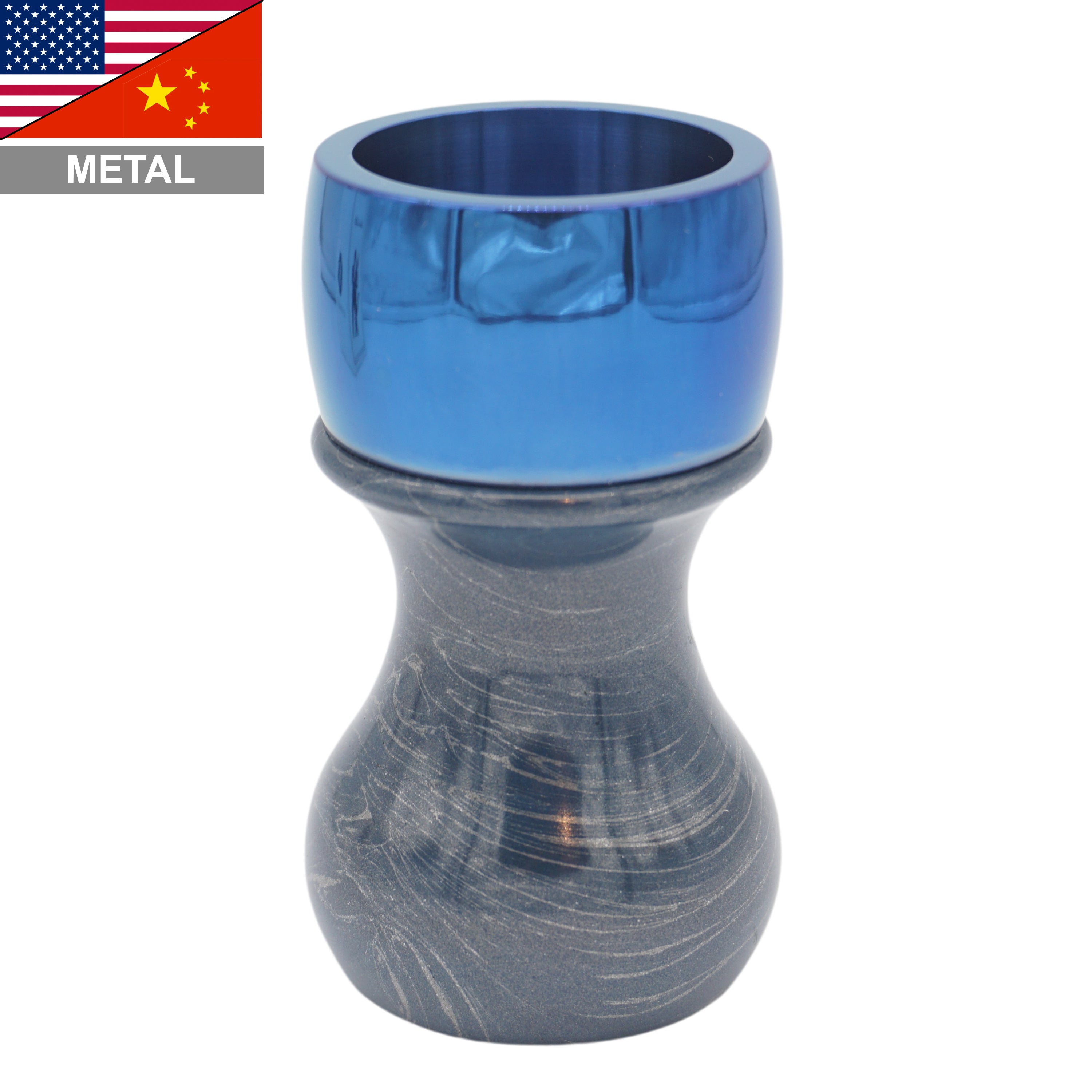 Premium Blue Bronze & Aluminum Handcrafted Shaving Brush Handle - Fits 28mm & 30mm Knots - Perfect for Wet Shaving, Grooming Kits & Luxury Bathroom Accessories