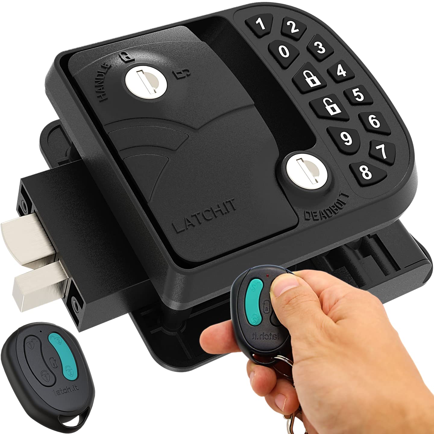 LATCH.IT Keyless RV Door Lock - Apex Edition | 10-Digit Digital Camper Lock with 2 Key Fobs | Weatherproof & Secure Electrical System | Fits 2.75