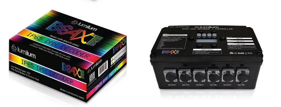 120V RGB LED Strip Lights with DMX Decoder Controller - Smart Color Changing Lights for Home Theater, Gaming Room & Party Decor