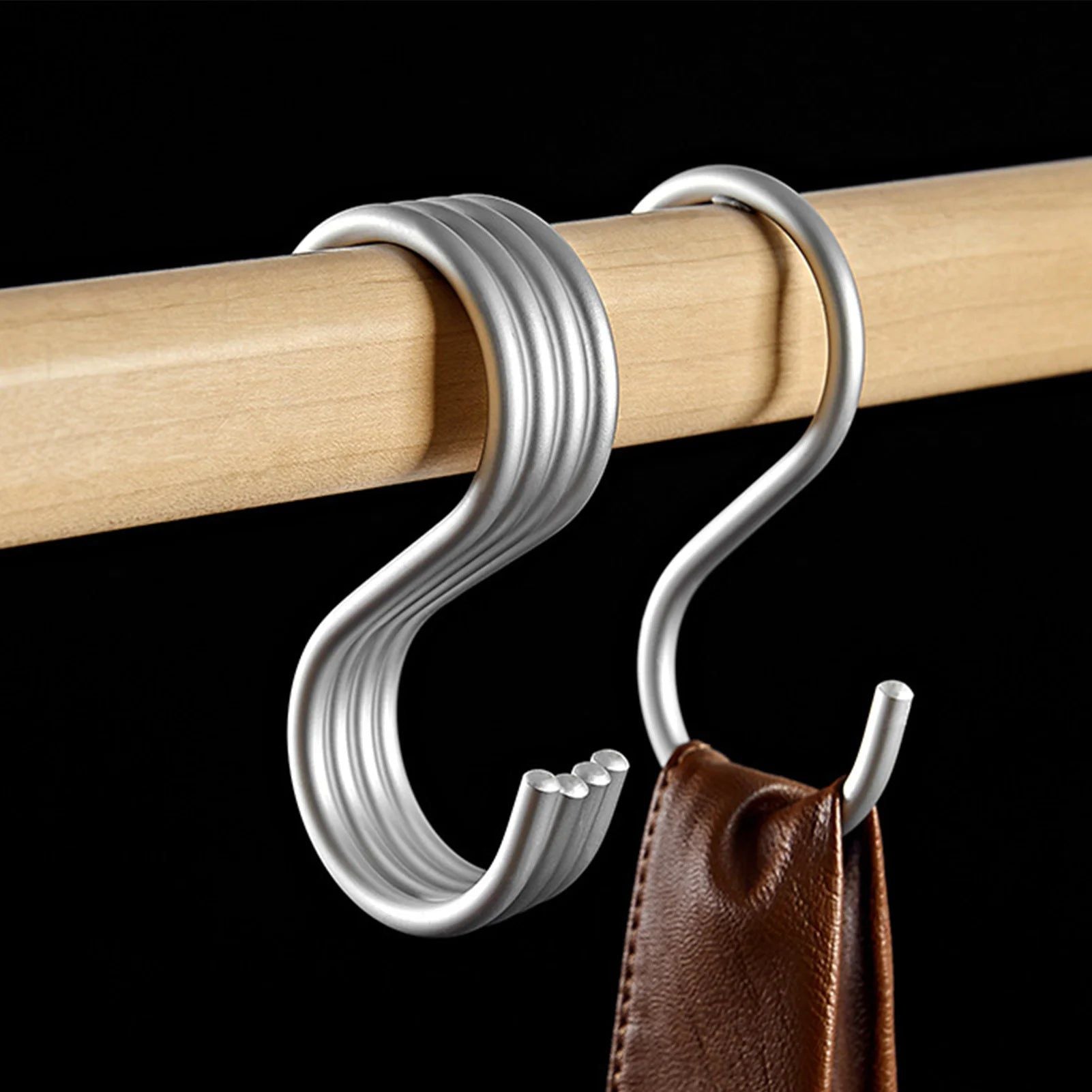 5pcs Heavy Duty Aluminum Alloy S-Shaped Hooks - Rustproof Wall Hangers for Hanging Plants, Towels, Coats & Home Organization (Indoor/Outdoor Use)