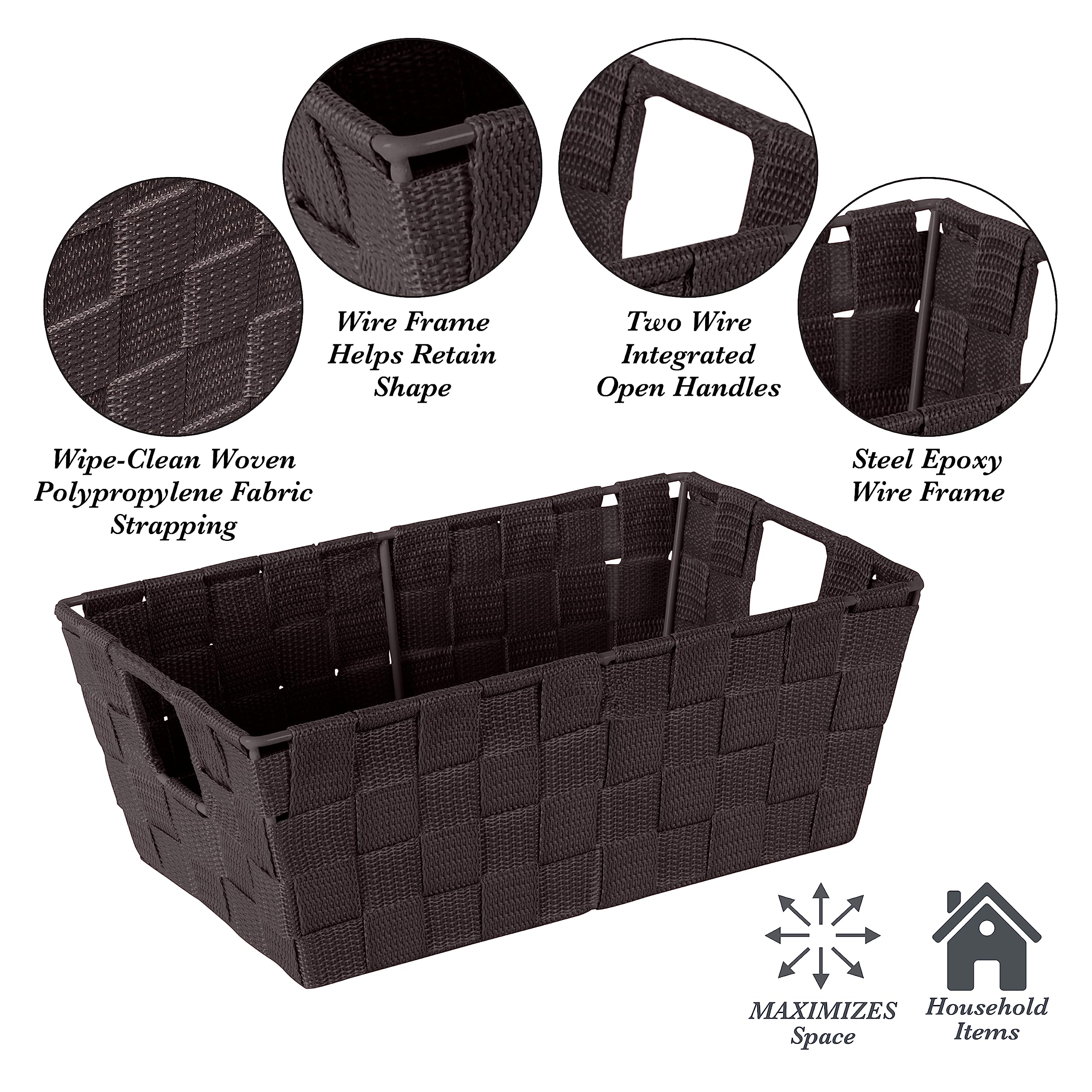 Simplify Storage Basket - Chocolate Brown Organizing Bin for Home, Office & Nursery | Perfect for Toys, Books & Clothes Organization