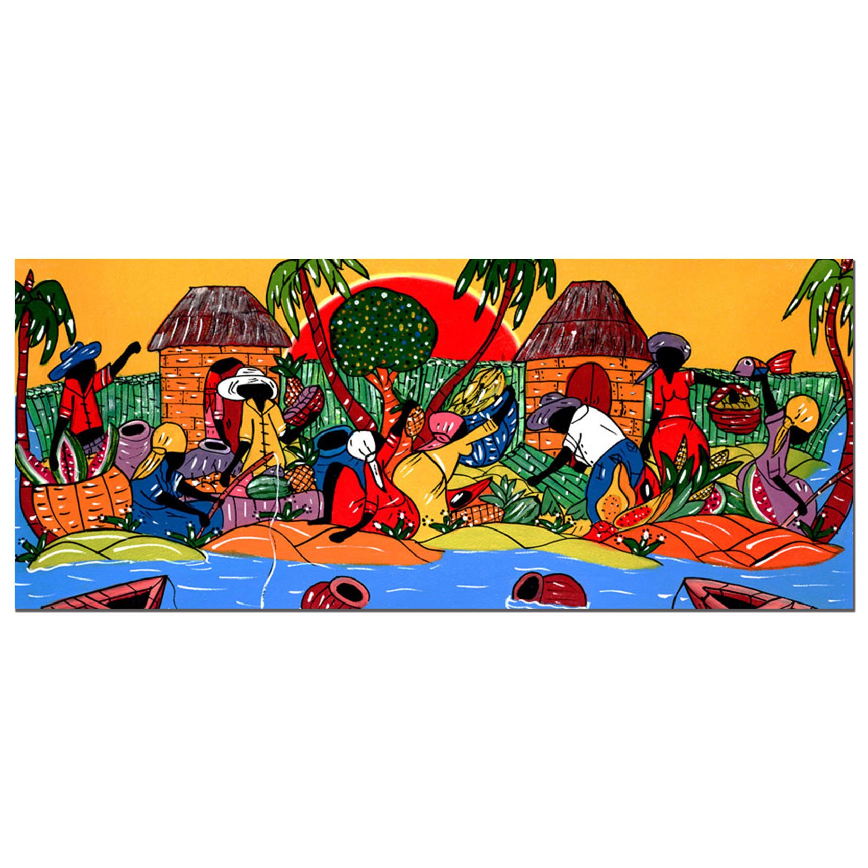 Trademark Fine Art Caribbean Armory Canvas Wall Art Print - 10x24 Inches - Tropical Beach Decor for Living Room, Bedroom & Office