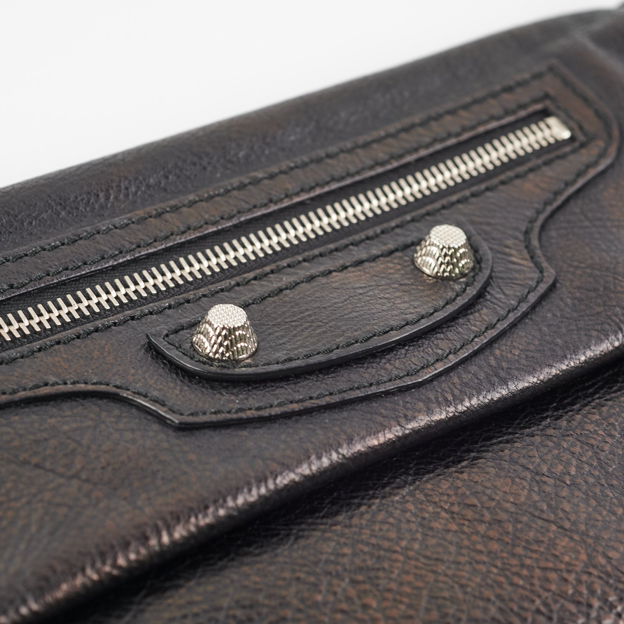 Balenciaga City Clutch Bag - Black Iridescent Leather Crossbody Purse for Women | Fashionable Evening Bag for Parties & Date Nights