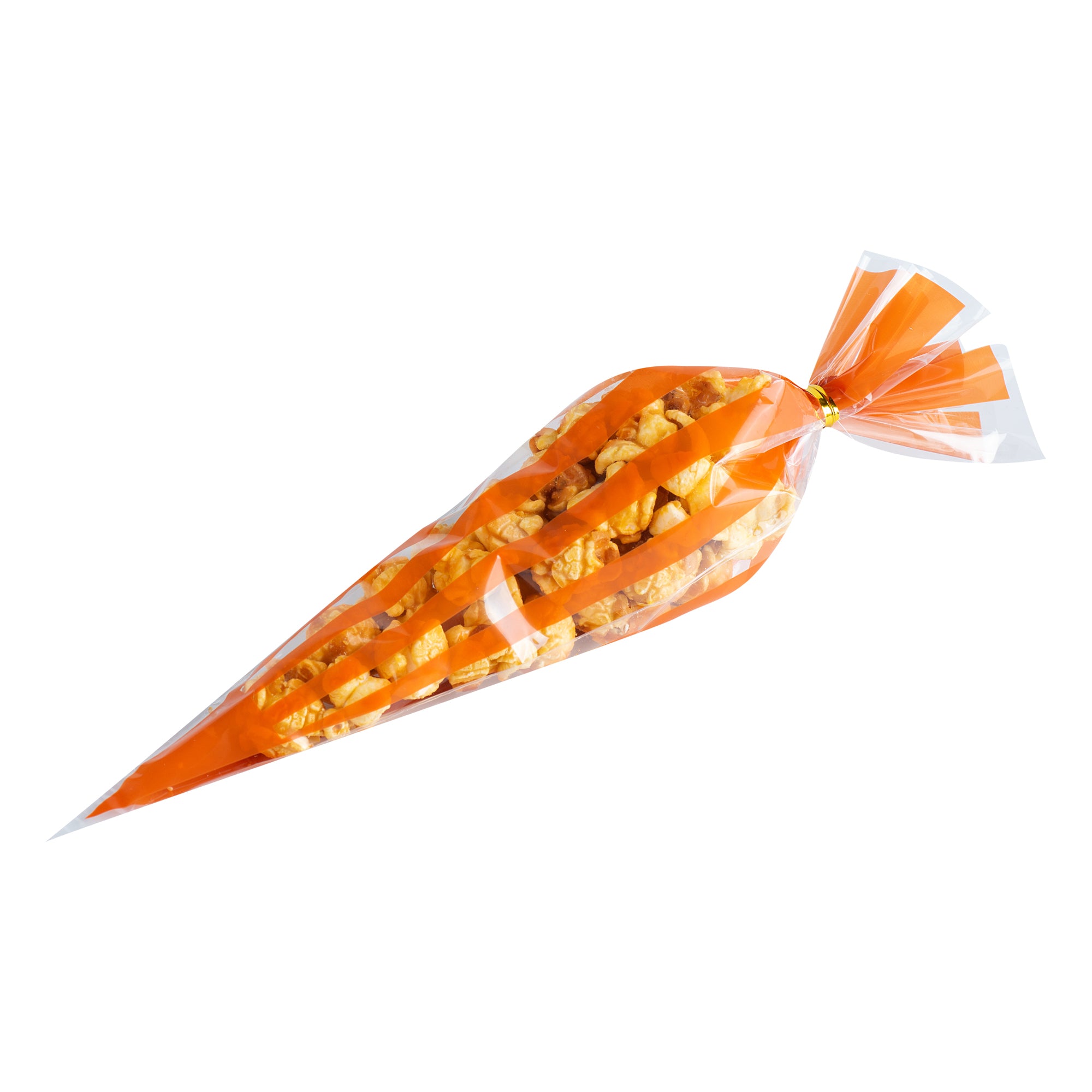 Premium Plastic Cone Bags with Orange Stripes - 6