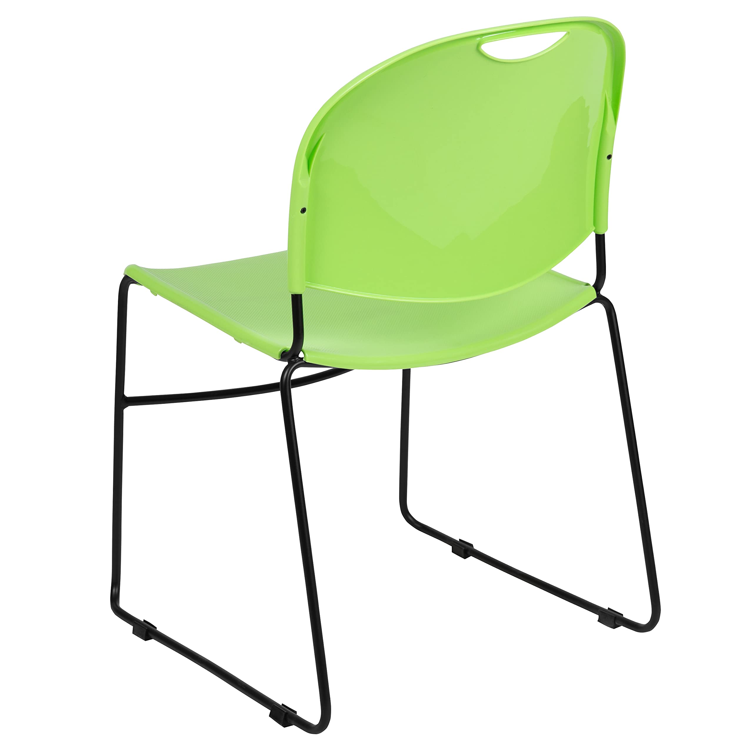Emma & Oliver Green Ultra-Compact Stackable School Chair - Ergonomic Office Guest & Student Chair for Classrooms, Study Rooms & Small Spaces