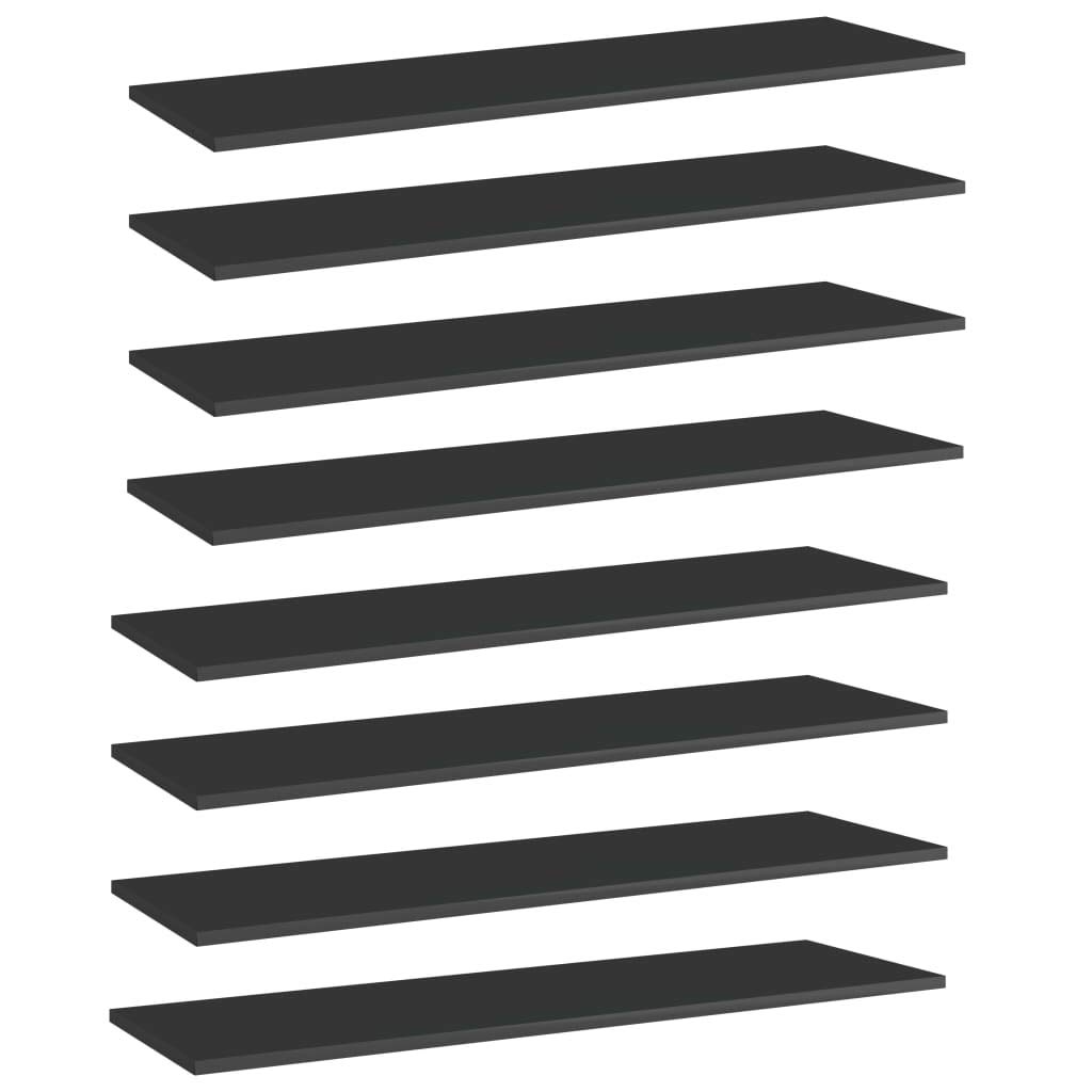 8-Piece High Gloss Black Bookshelf Replacement Panels - Floating Shelves for Book Storage & Display - Durable Bookcase Organizer (Accessories Not Included) - Perfect for Home Office, Living Room & Bedroom Organization