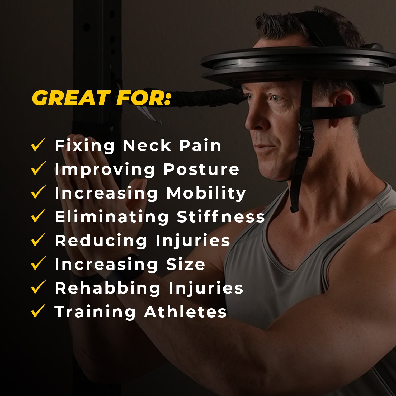 Iron Neck 3.0 Pro - Neck Training & Rehabilitation Device for Athletes - Improve Mobility & Reduce Neck Pain - Perfect for Sports Training, Physical Therapy & Injury Recovery