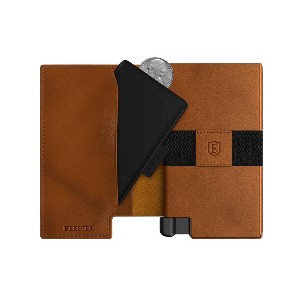 Premium Leather Coin Pouch Wallet - Small Metal Money Holder for US Coins, Quarters & Cash - Perfect for Travel, Vending Machines & Collectors